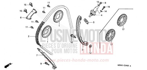 CHAINE A CAMES/TENDEUR CBR600F1 de 2001